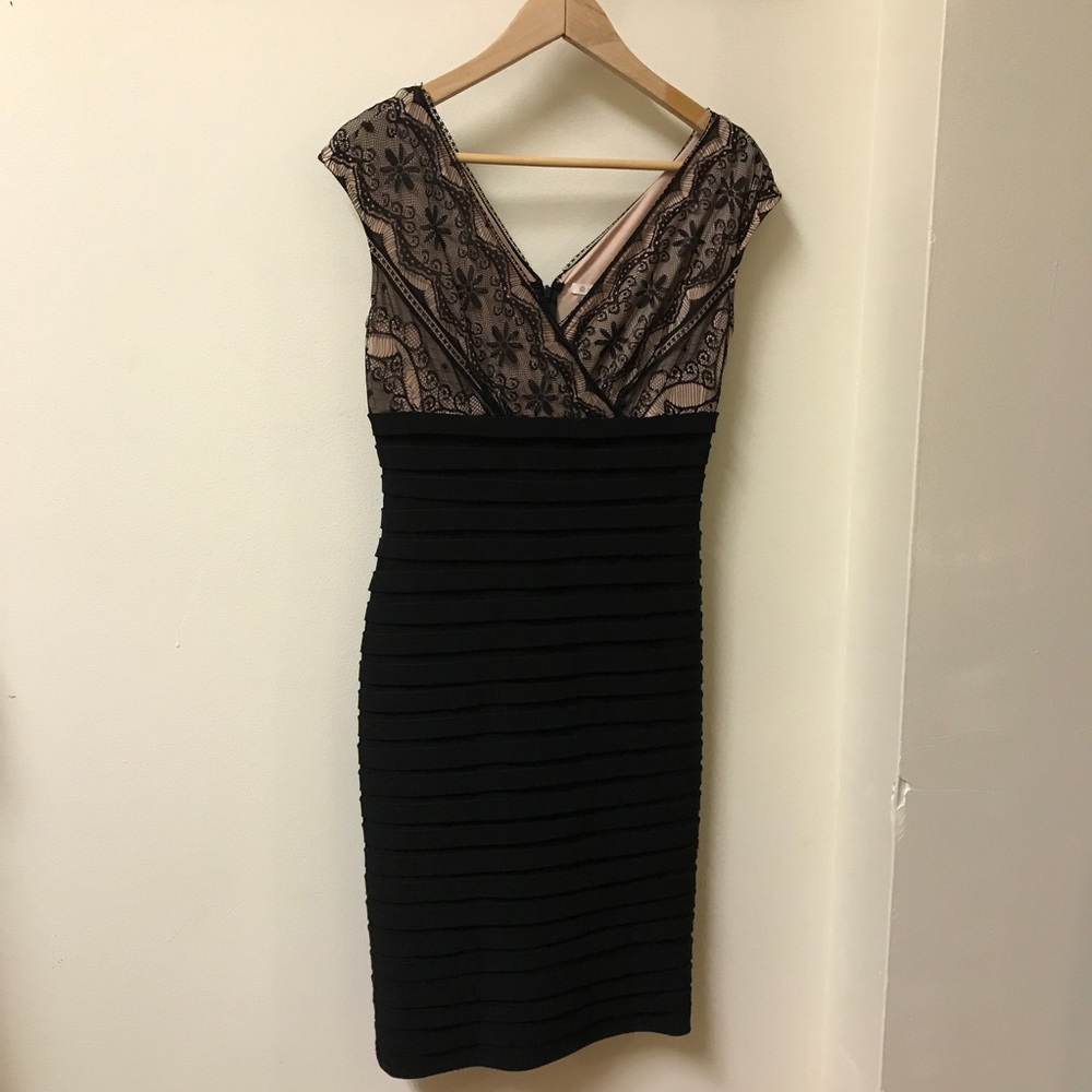 Black lace cocktail dress