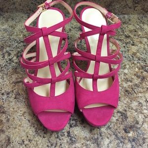 Fuchsia Nine West Heeled Sandals
