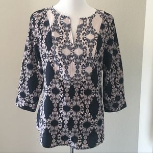The Limited Blue/Pink Print Blouse - Sz M