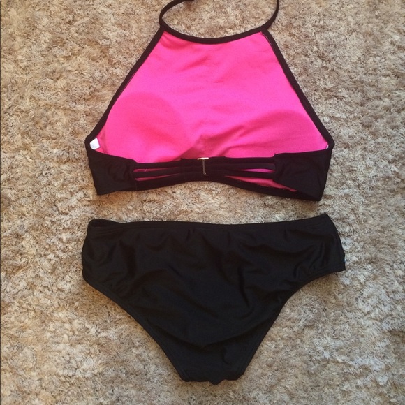 High Neck Embroidered Bikini Set - Picture 2 of 6