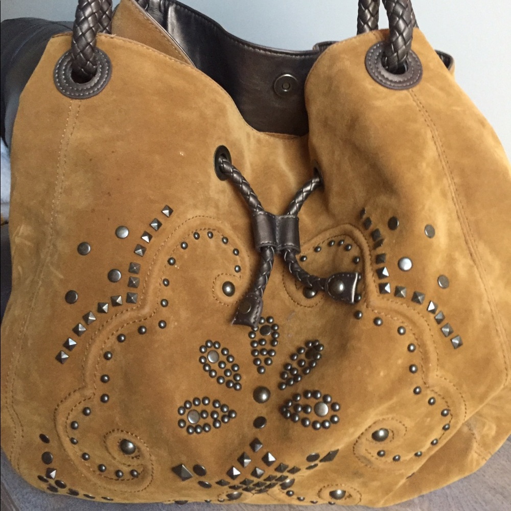 Coldwater Creek suede carry all tote bag