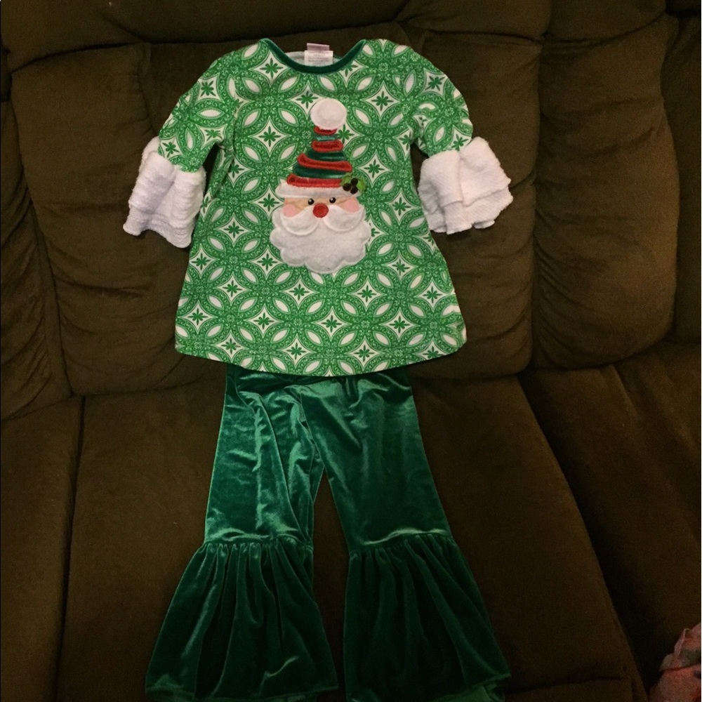 Molly and Millie Christmas outfit.