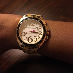 Cheetah print Betsey Johnson watch