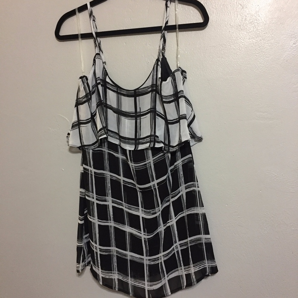 Black and Grey Checkered Sundress