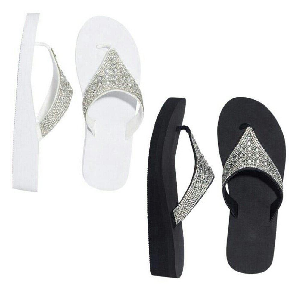 Jeweled Wedge Flip-Flop