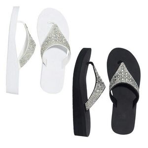 Jeweled Wedge Flip-Flop
