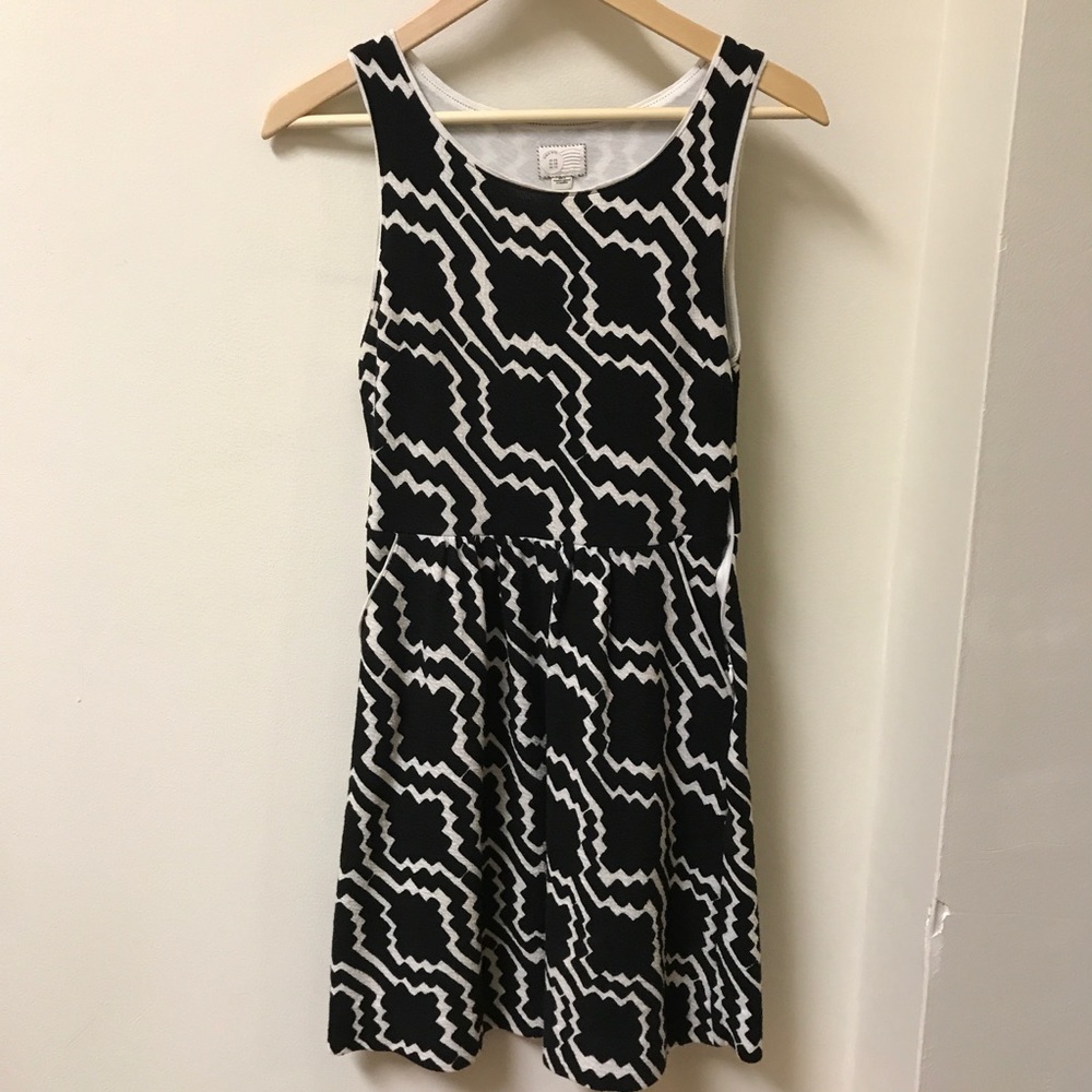 Anthropologie houndstooth cotton dress