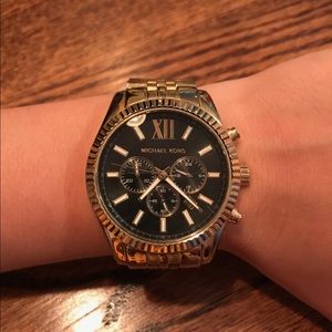 Black and Gold Michael Kors Watch