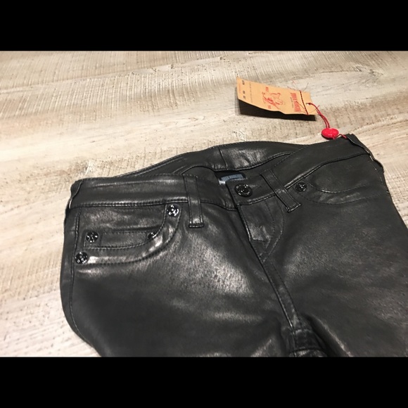 $750 True Religion Leather Casey Stretch pants 24 - Picture 6 of 8
