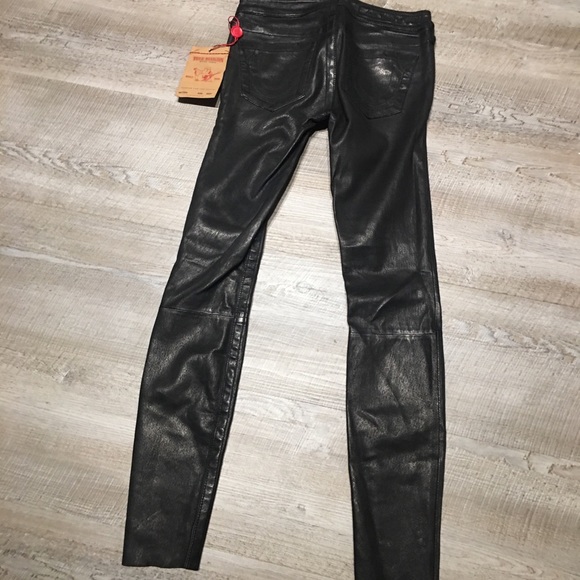 $750 True Religion Leather Casey Stretch pants 24 - Picture 8 of 8