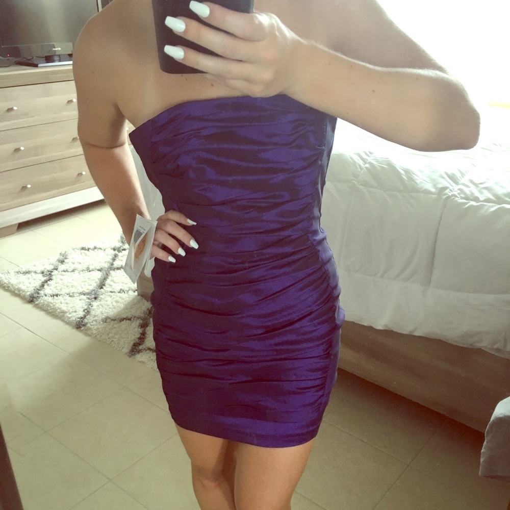Jessica McClintock Royal Purple Ribbed Dress