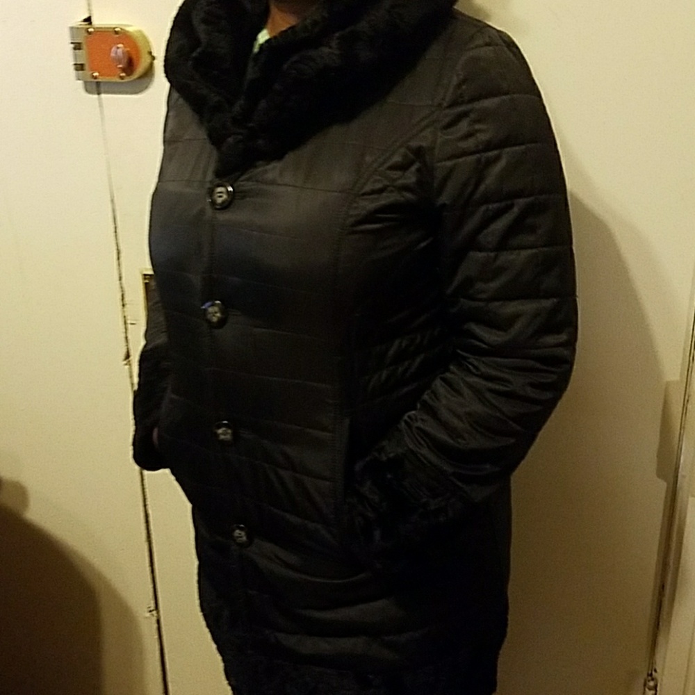 Reversible winter Persian and quilt coat. Barely