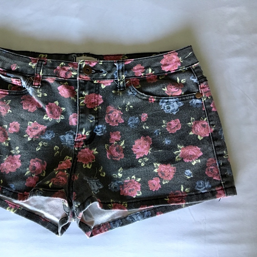 Floral Denim Shorts