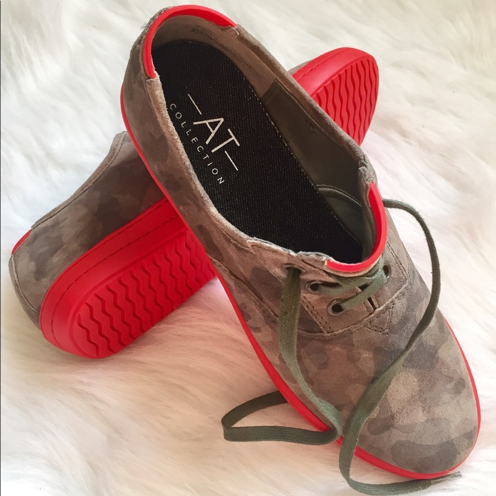 Camo Print Orange Statement Sneakers