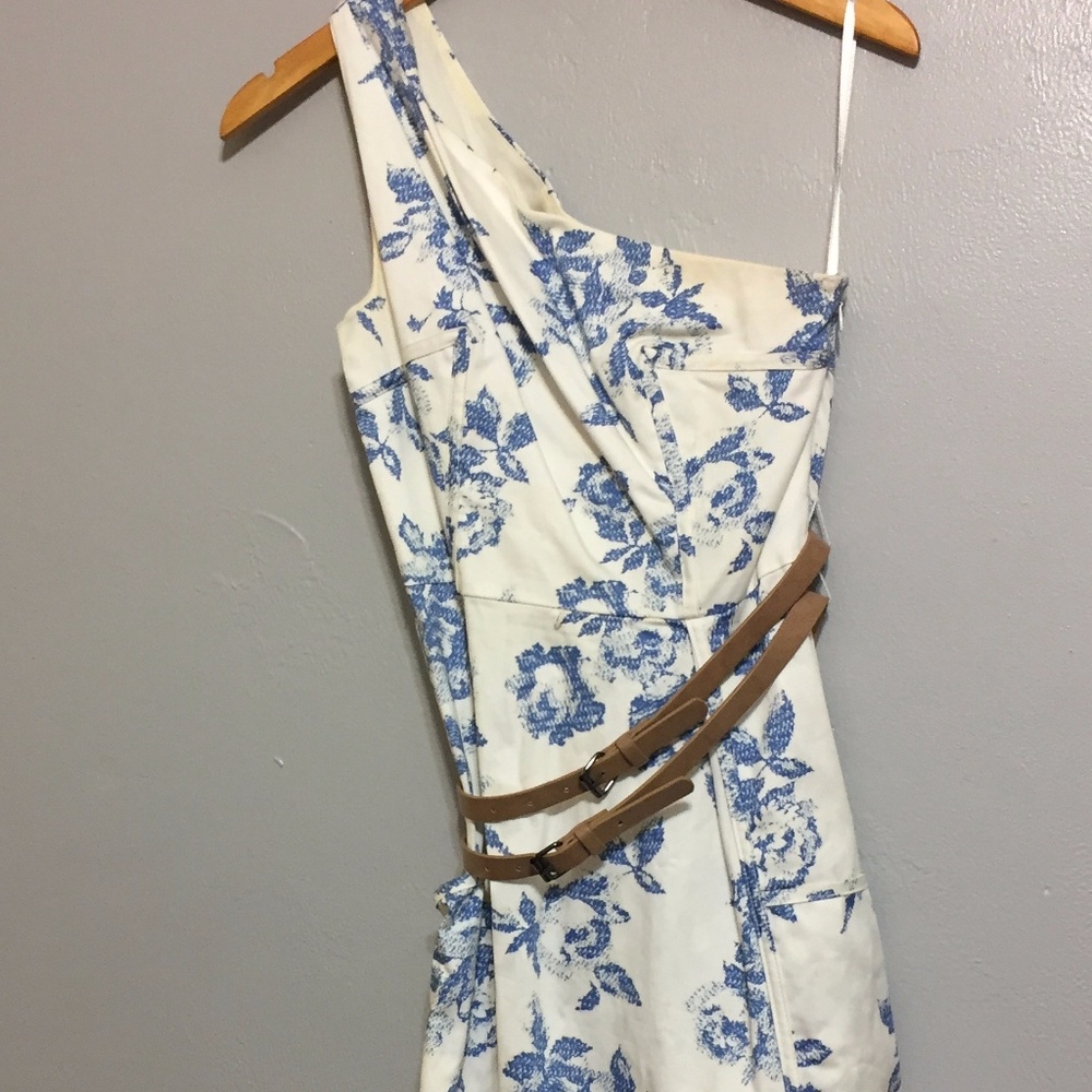 One Shouldered Floral Cocktail Dress