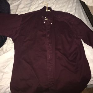 Ralph Lauren burgundy button up shirt
