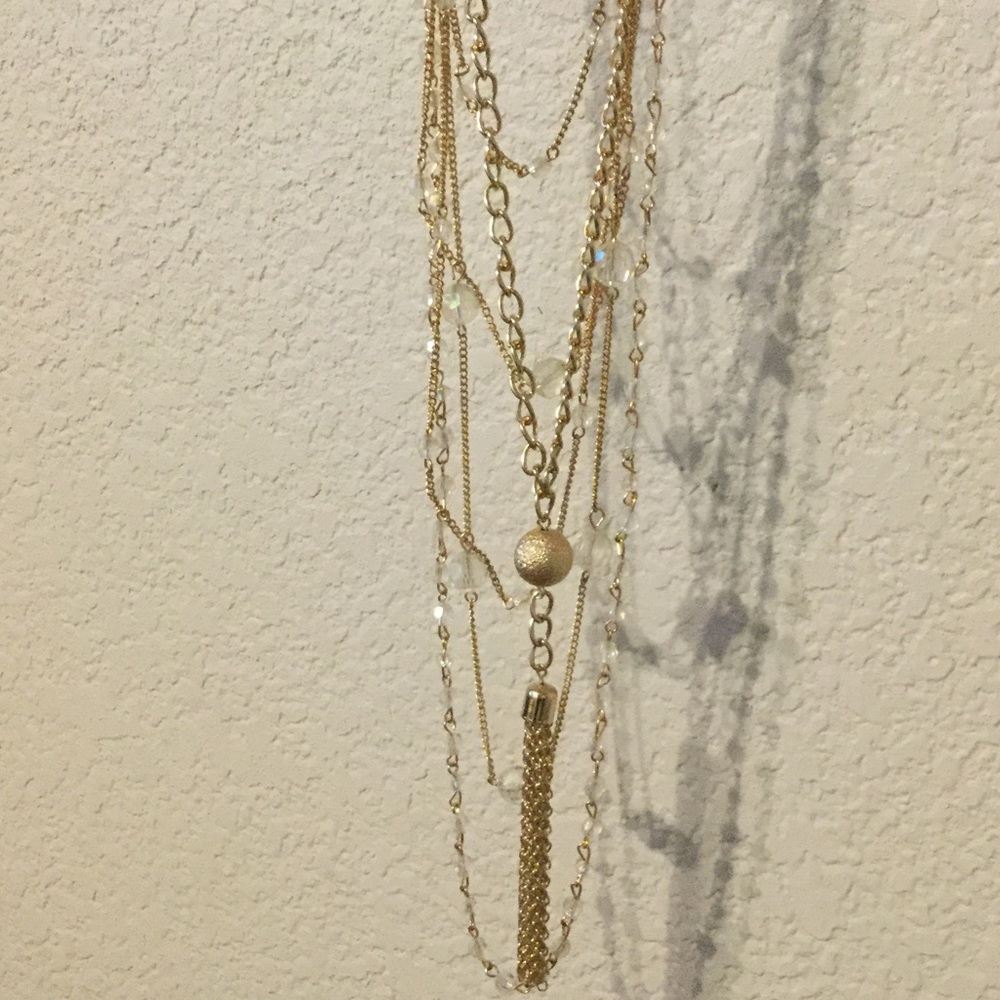 Gold Crystal adjustable necklace