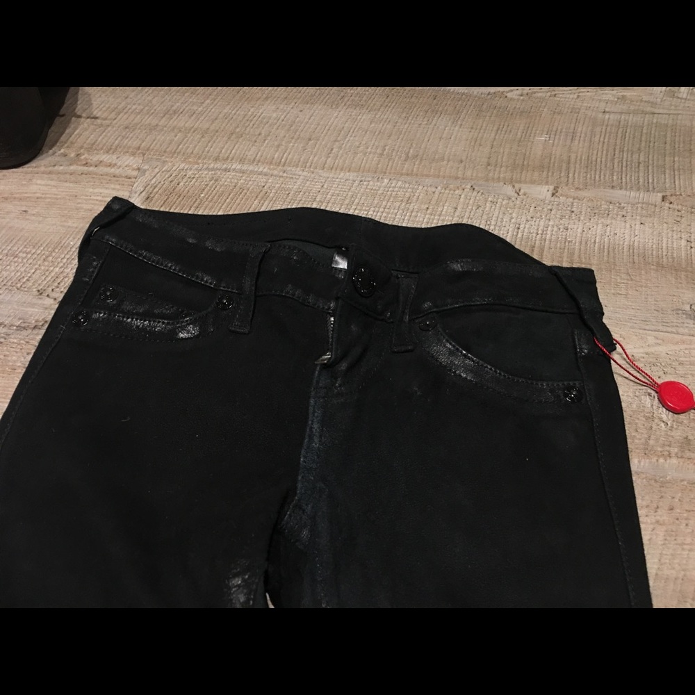 $750 True Religion Suede Leather leggings pants 24 - Picture 6 of 8