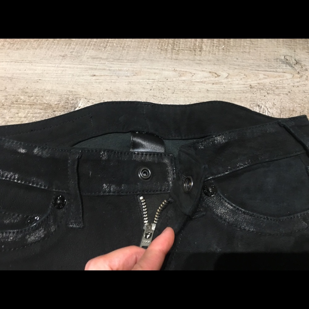 $750 True Religion Suede Leather leggings pants 24 - Picture 7 of 8