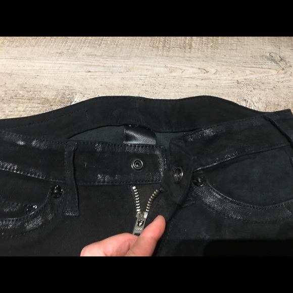 $750 True Religion Suede Leather leggings pants 24 - Picture 7 of 8