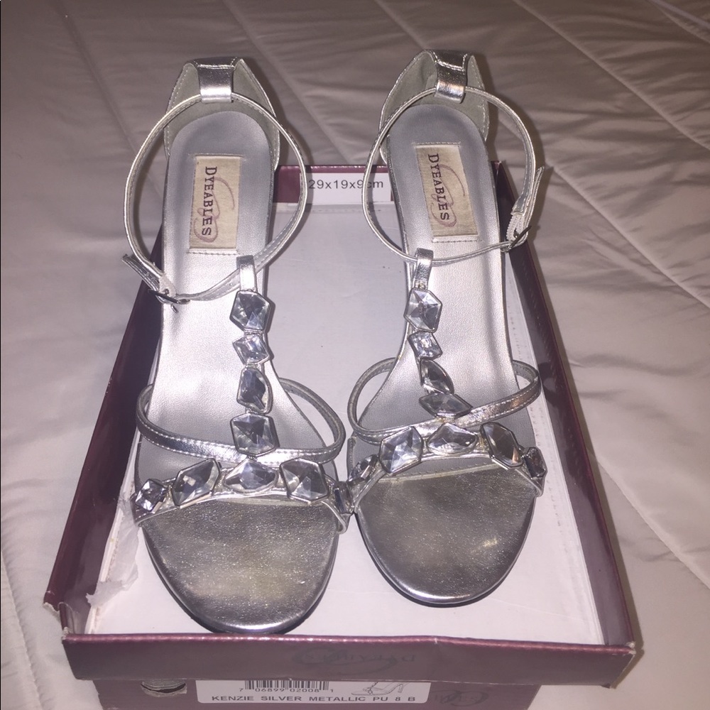 Silver high heels