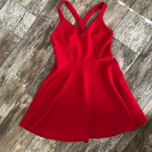Cherry Red Skater Dress with Sweetheart Neckline