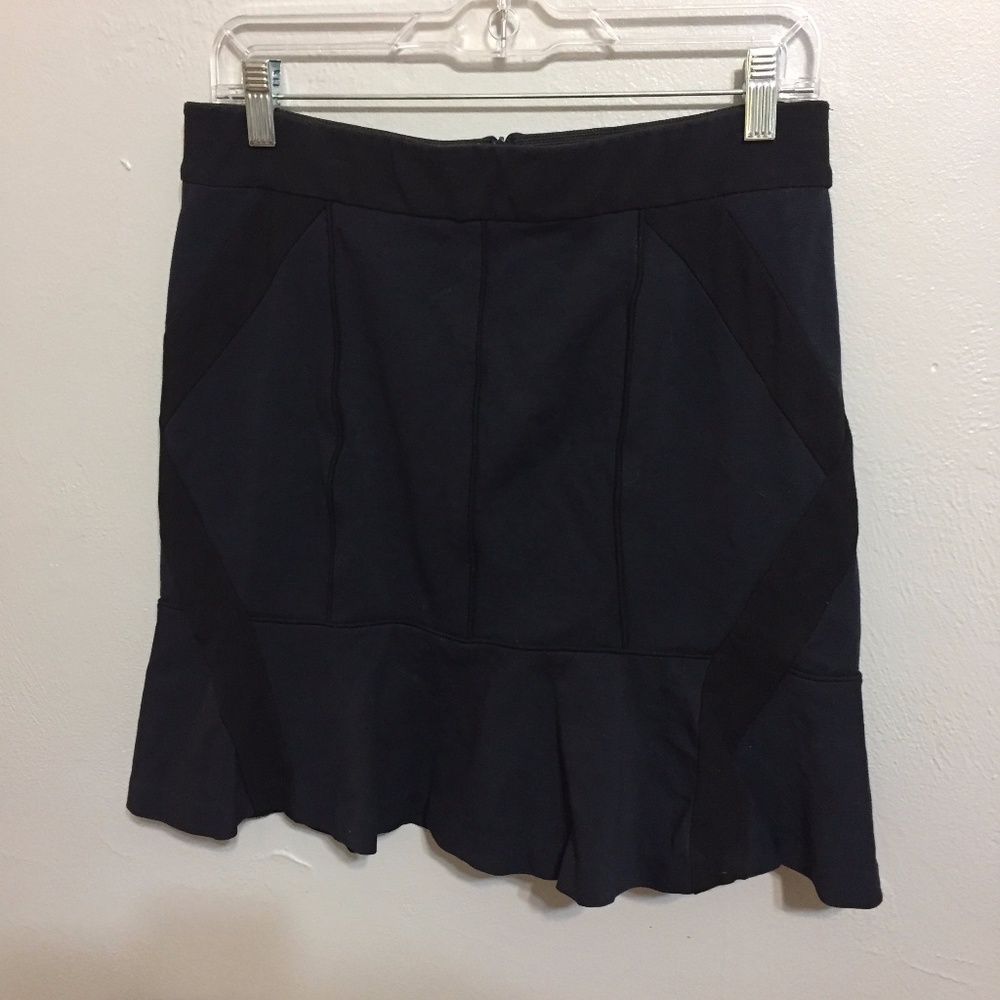 Navy & Black Flared Pencil Skirt