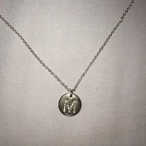 Silver Initial "M" Necklace