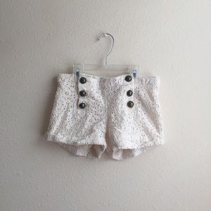 F21 Girls White Lace Shorts