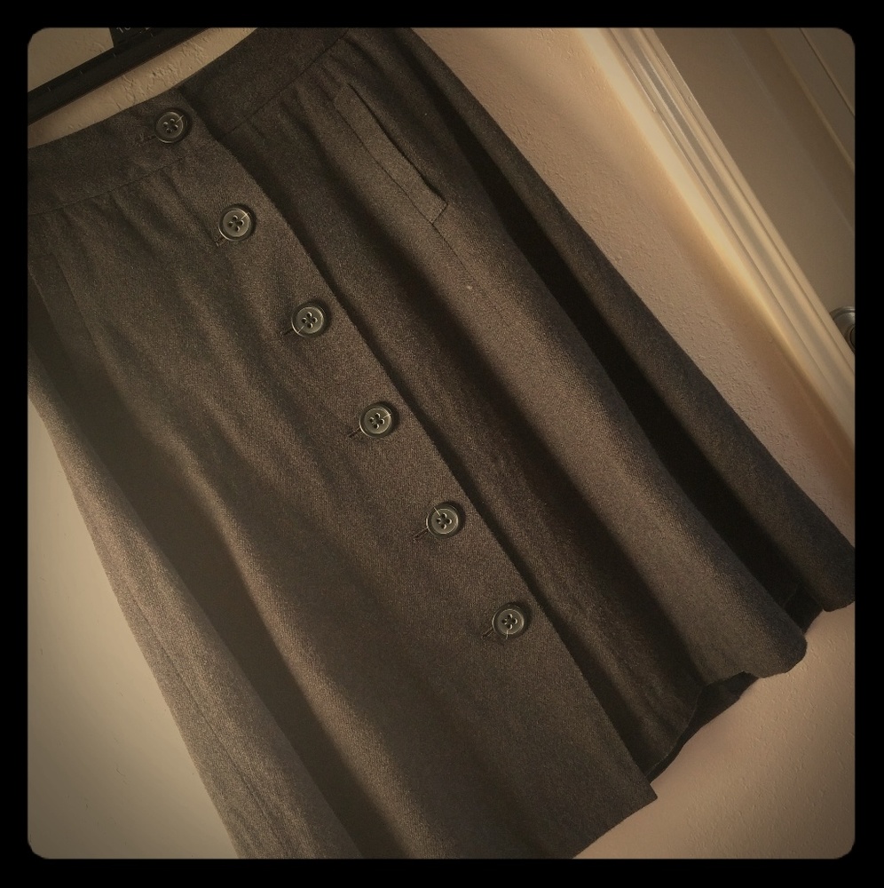 SOLD. Banana Republic Wool Skirt Button Down