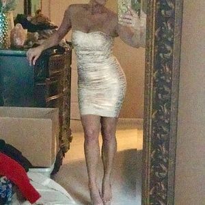 Gold bandage dress