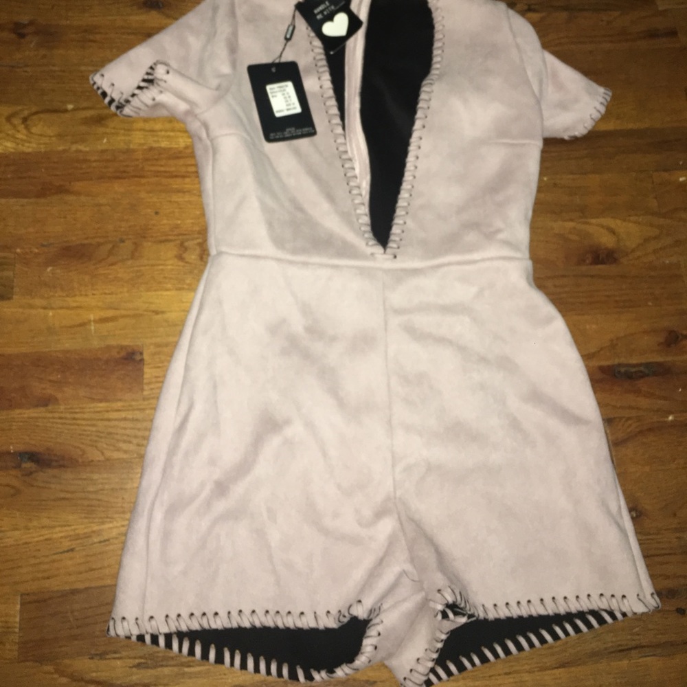 Missguided Faux Suede Romper NWTS
