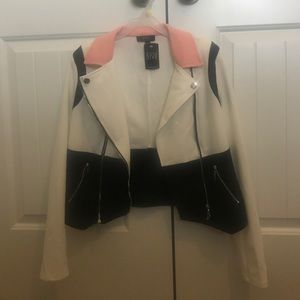 A'gaci zip up color blocked jacket.