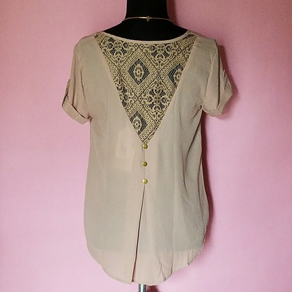 •HP• A'Gaci Taupe Pleated Top - Picture 2 of 6