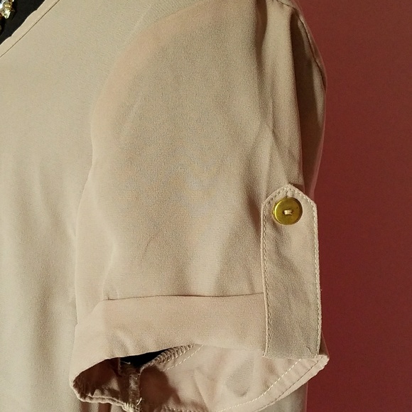 •HP• A'Gaci Taupe Pleated Top - Picture 3 of 6