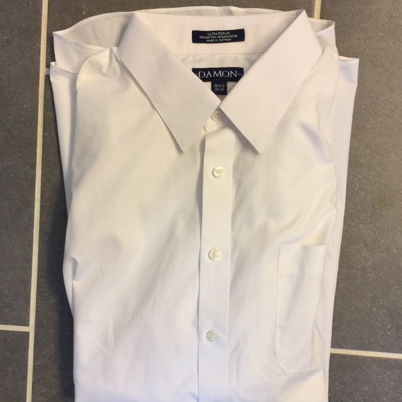 damon Other - Men's White Dress Shirt NWT 18.5 34-35