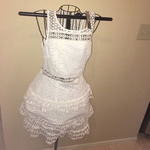 AQUA Ivory Tiered Dress