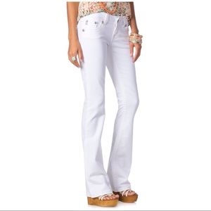 Miss Me White Simple Rhinestone Boot Cut Jeans