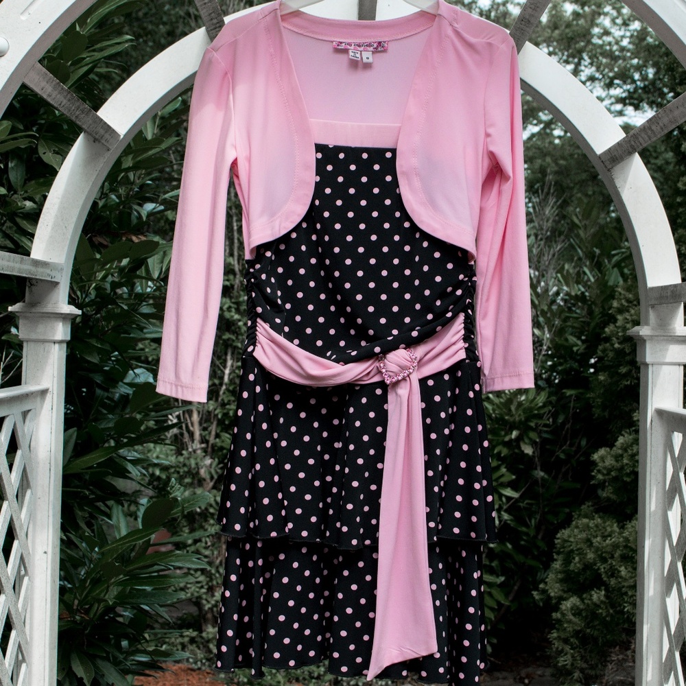 3/$20 Girls Pink Polka Dot Dress