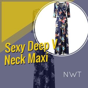 Faux Wrap Maxi Dress