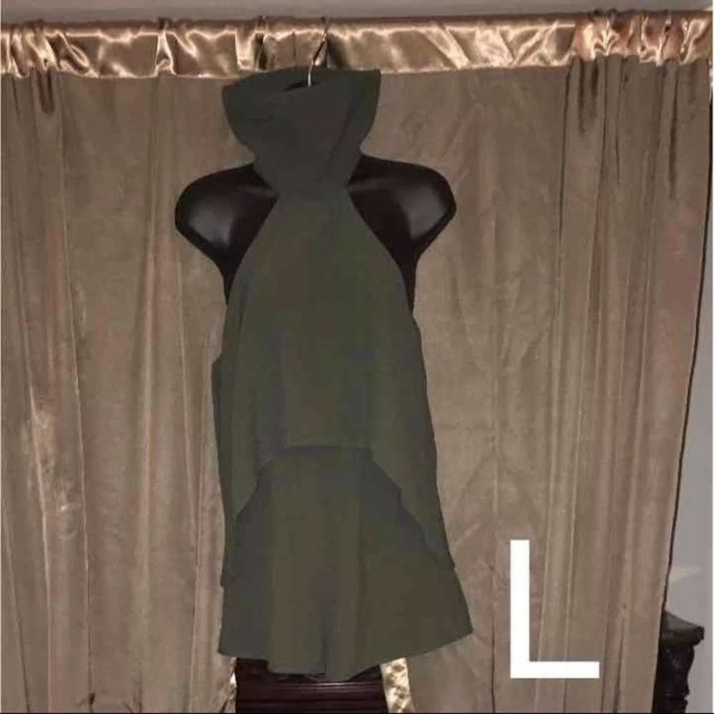 Army Green Layered Romper