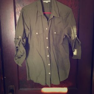 Green Button Up
