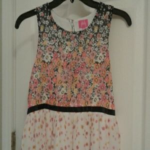 girls sheer floral pinky dress