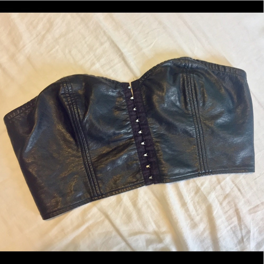 UO leather crop top