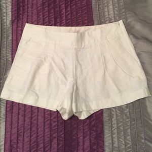 J. Crew White Pleated Shorts