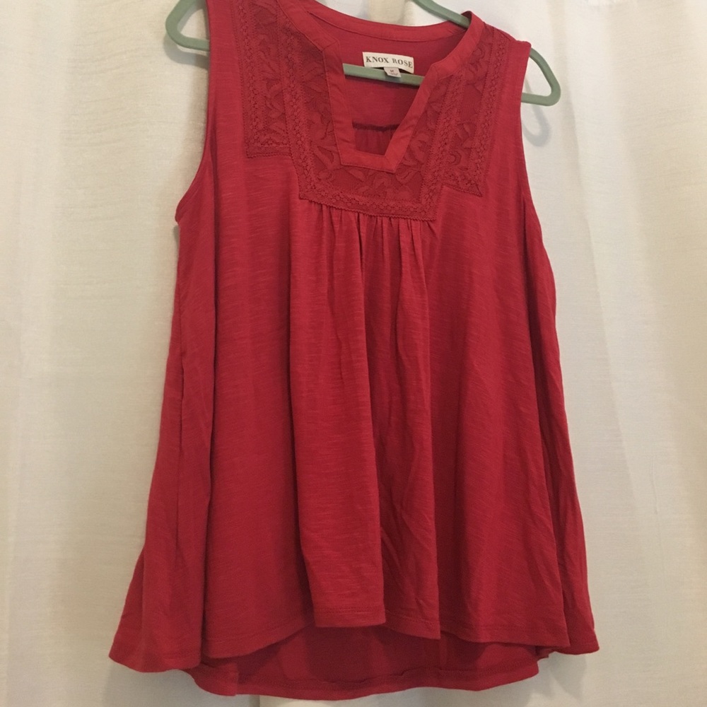 Red tank with fun neck line!
