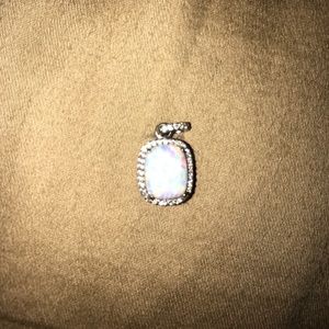 Diamond and opal pendant