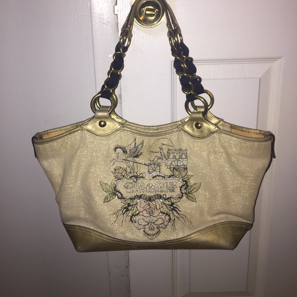 Coach Canvas glitter bag