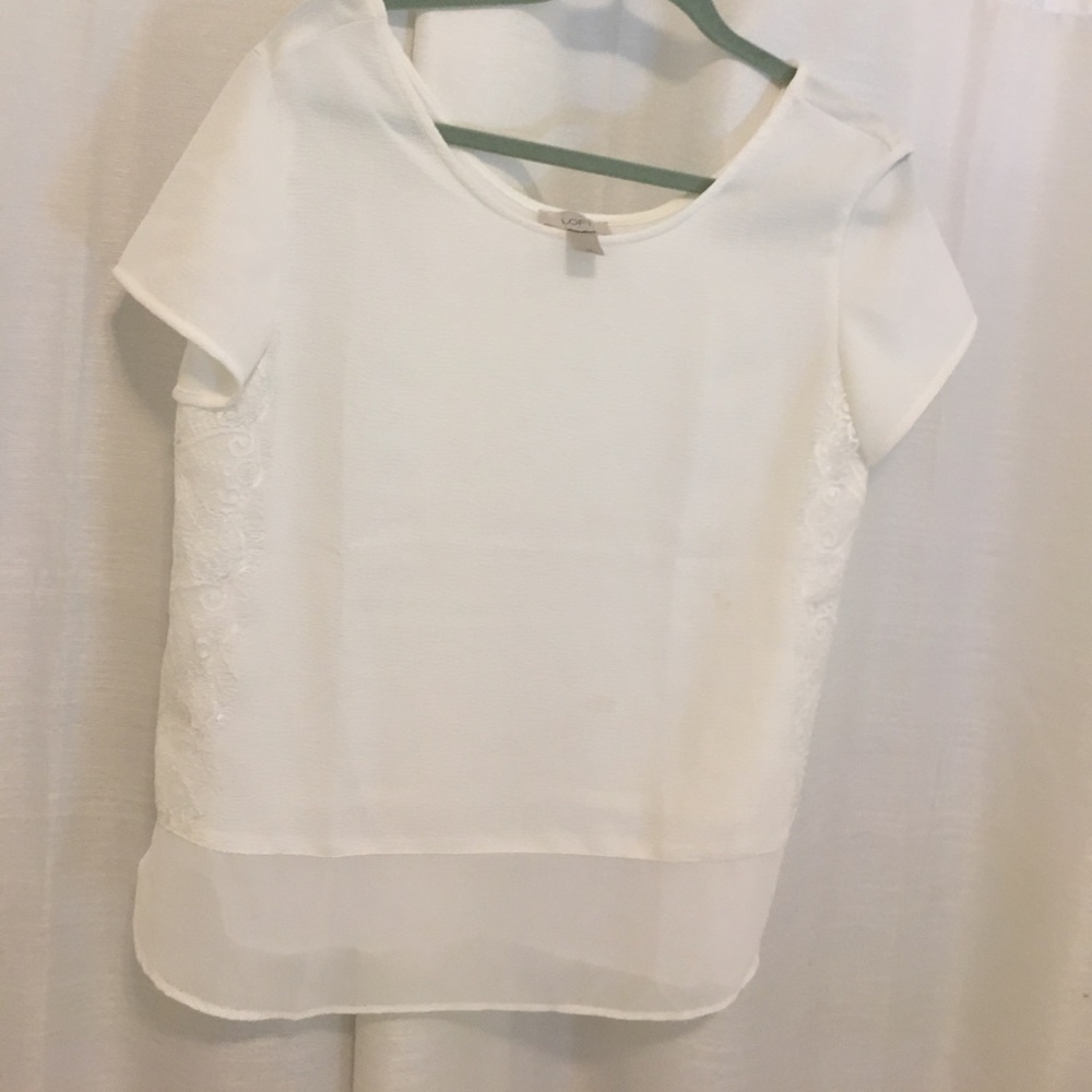 White top with lace detail
