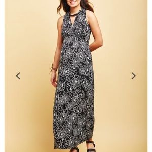 Maternity Maxi Dress- Black Floral